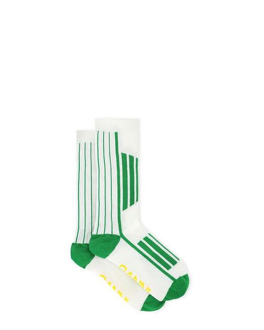 Ganni Blue White/green Sporty Socks