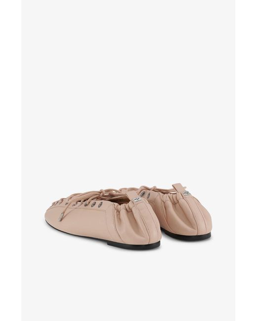 Ganni Multicolor Lace-Up Ballerinas