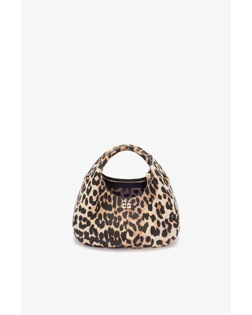 Ganni Brown Mini Hobo Bag