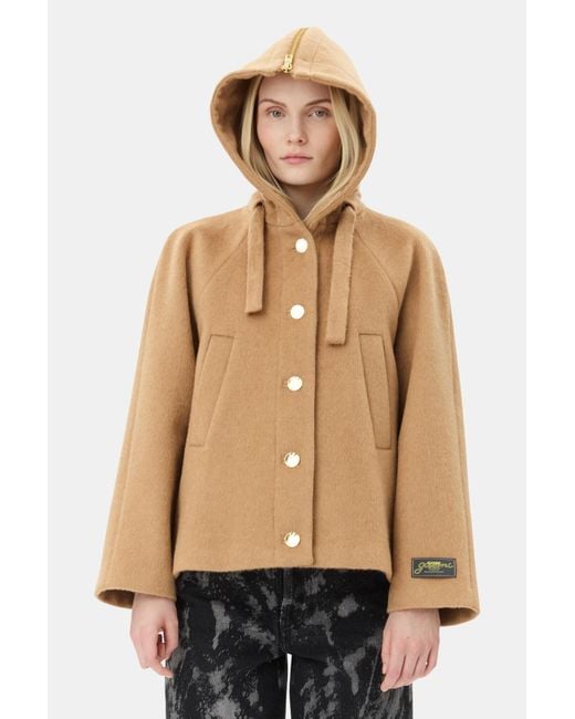 Ganni Natural Camel Wool-Blend Jacket