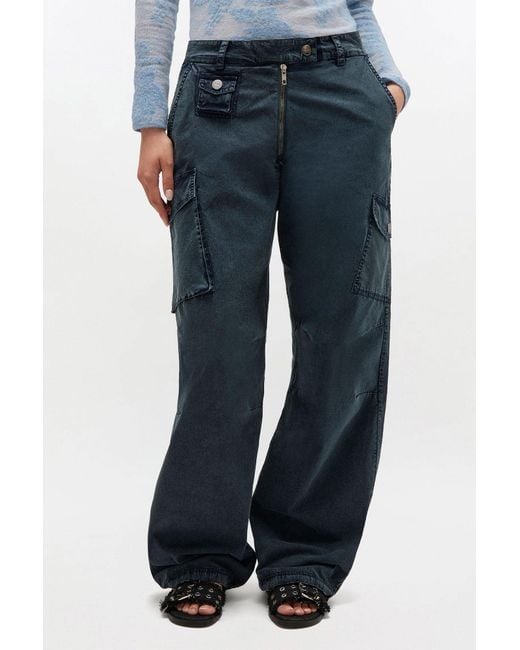 Ganni Blue Cargo Trouseres