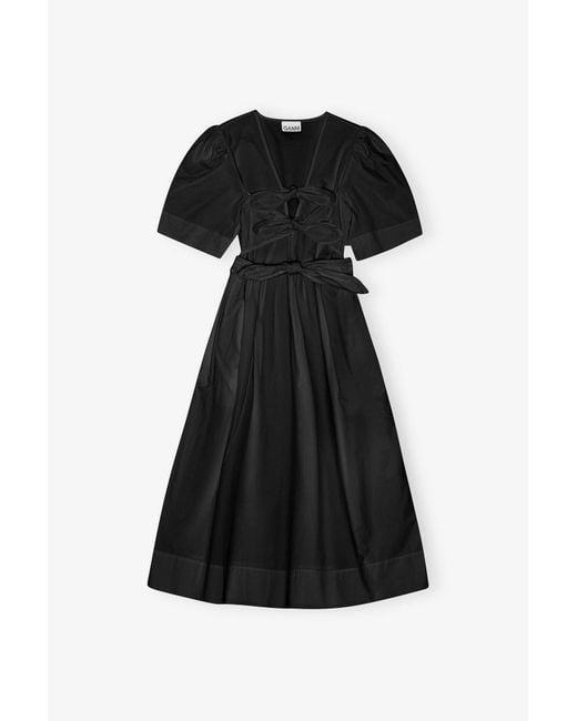 Ganni Black Stretch Cotton Dress