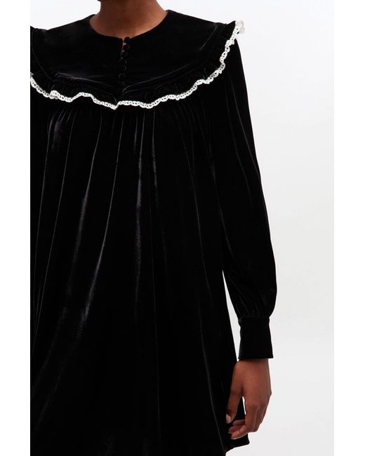 Ganni Black Velvet Dress