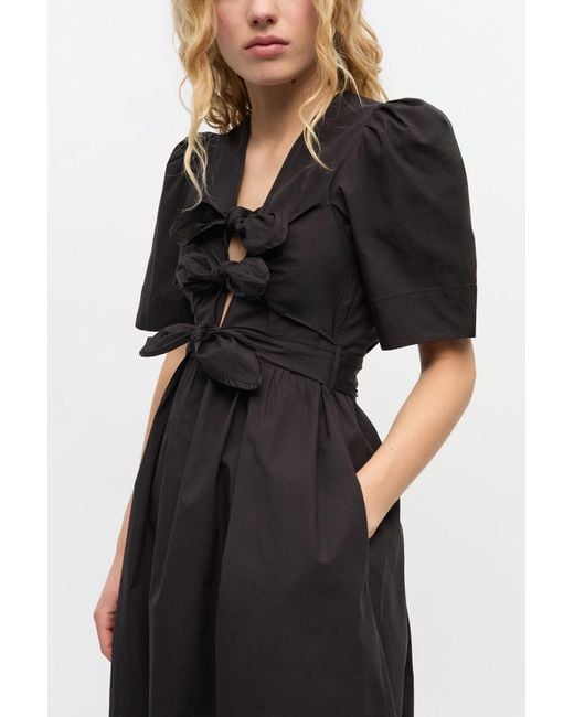 Ganni Black Stretch Cotton Dress