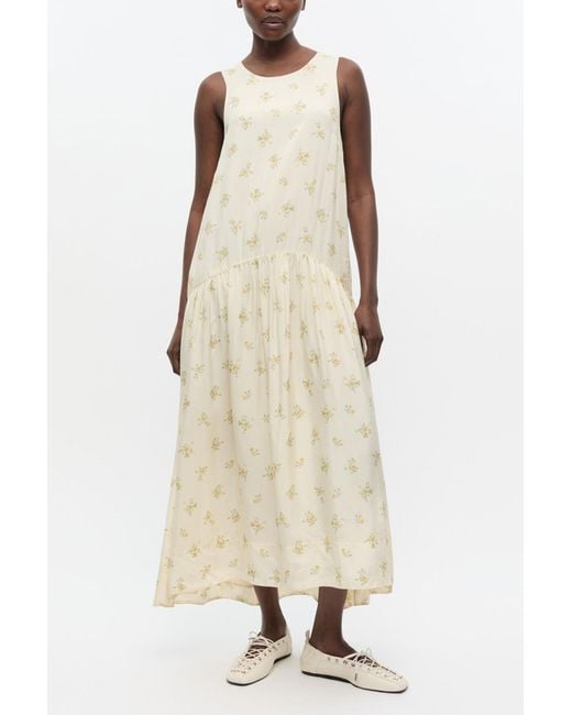 Ganni Natural Ivory Floral Dress