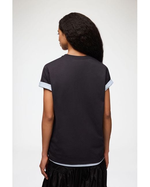 Ganni Black T-Shirt With Flowers