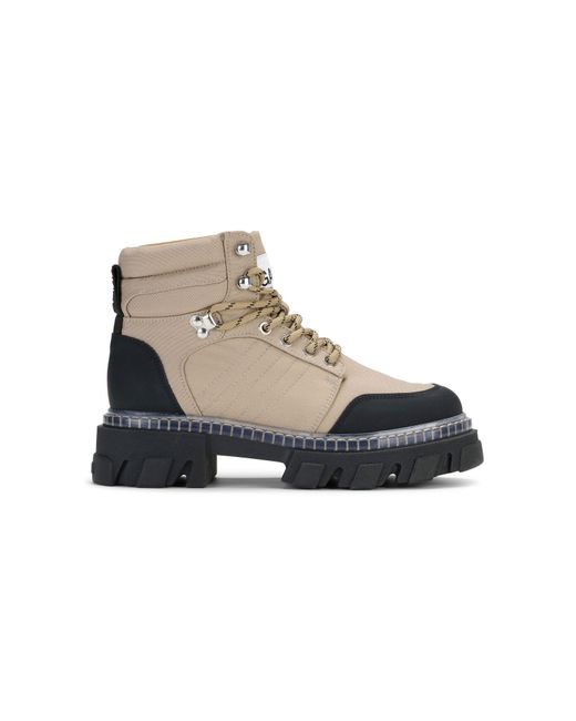 ganni cleated lace up hiking boot