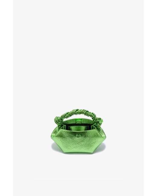Ganni Green Metallic Mini Bou Bag
