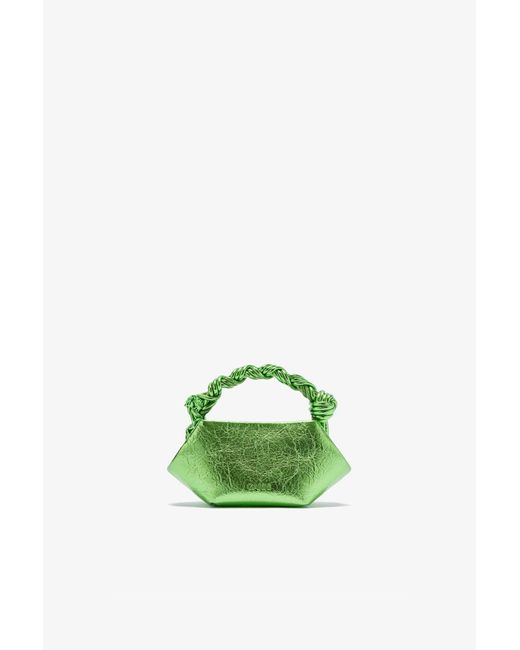 Ganni Green Metallic Mini Bou Bag