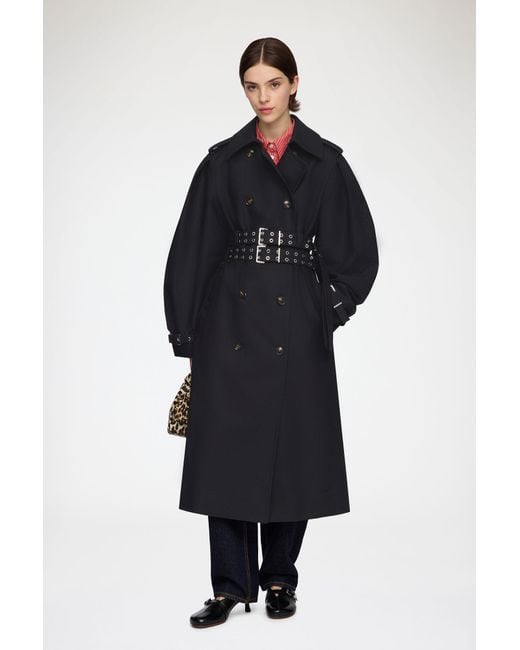 Ganni Blue Trench Coat