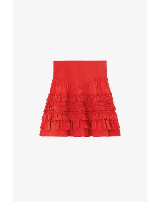 Ganni Red Skirt