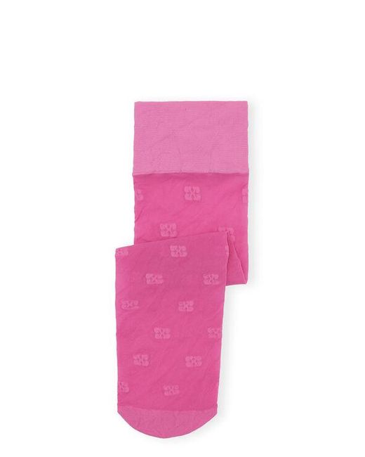 Ganni Pink Butterfly Lace Socks