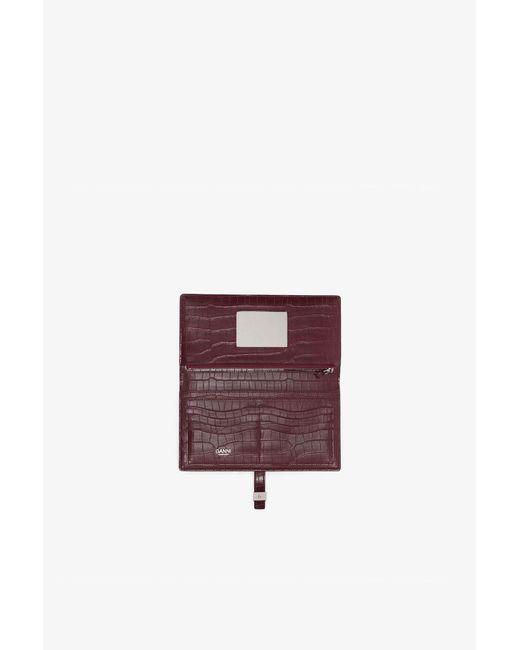 Ganni Purple Sue Long Slim Wallet