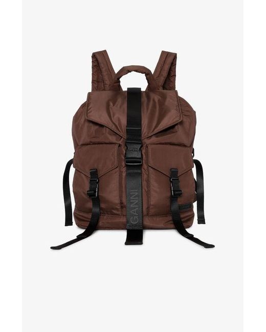 Ganni Black Burgundy Tech Backpack