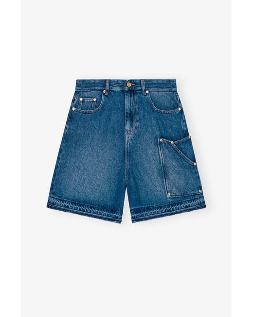 Ganni Blue Denim Shorts