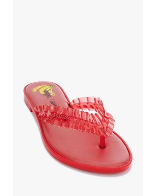 Ganni Red Melissa Flip Flop