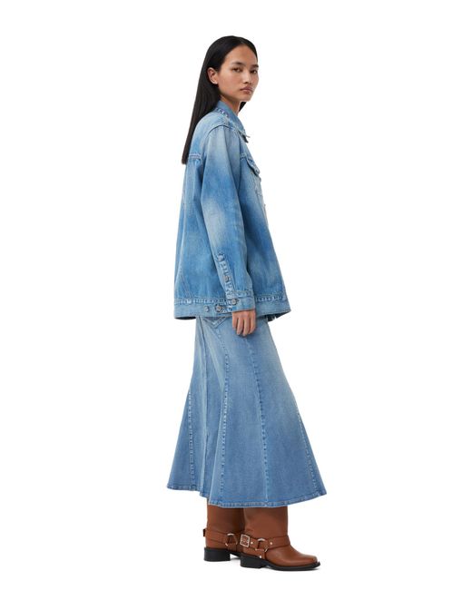 Ganni Blue Tint Oversized Denim Jacket