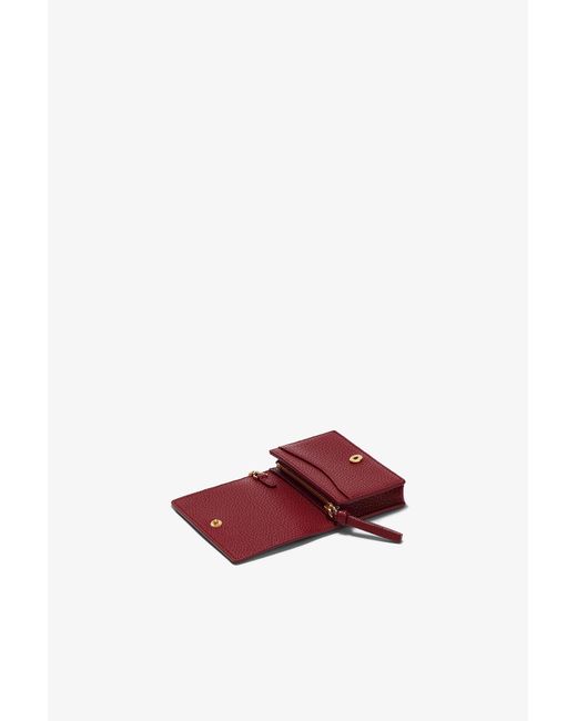 Ganni Red Bou Card Holder With Flap