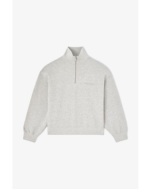 Ganni White Half Zip Sweatshirt