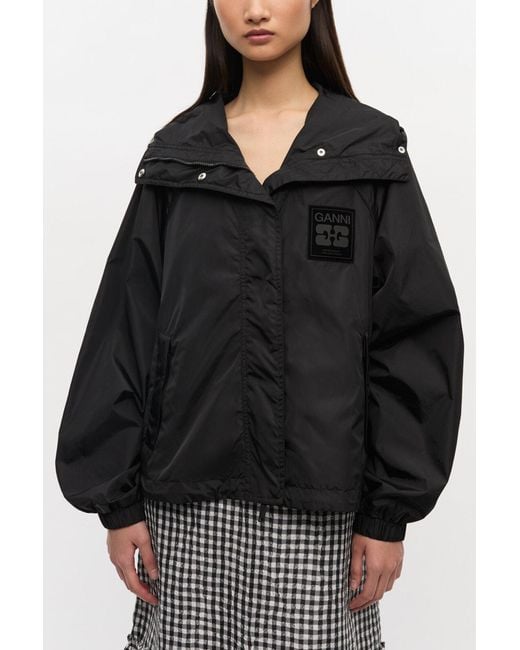 Ganni Black Nylon Jacket