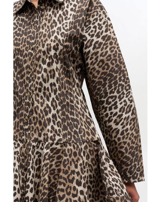 Ganni Multicolor Leopard Shirt Dress