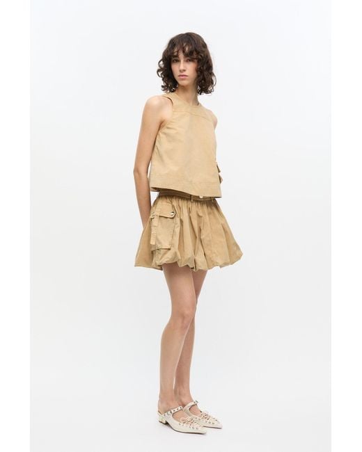 Ganni Natural Washed Cotton Mini Bubble Skirt