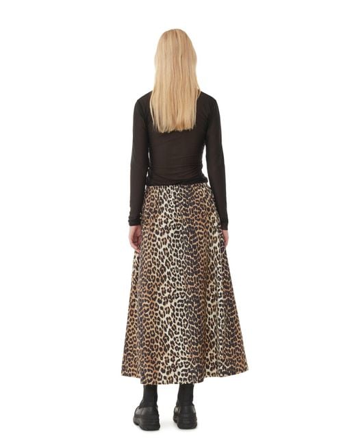 Ganni Multicolor Leopard Printed Elasticated Maxi Skirt