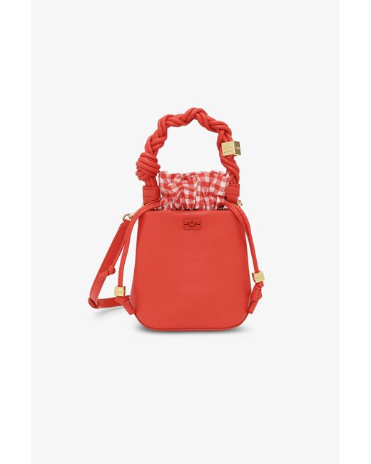 Ganni Red Mini Bou Bucket Bag