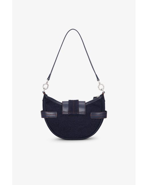 Ganni Blue Dark Denim Small Bucky Crossbody Bag