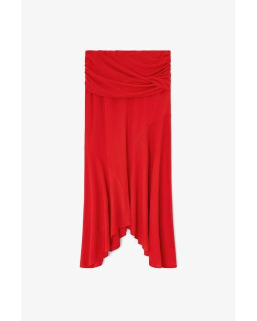 Ganni Red Long Skirt