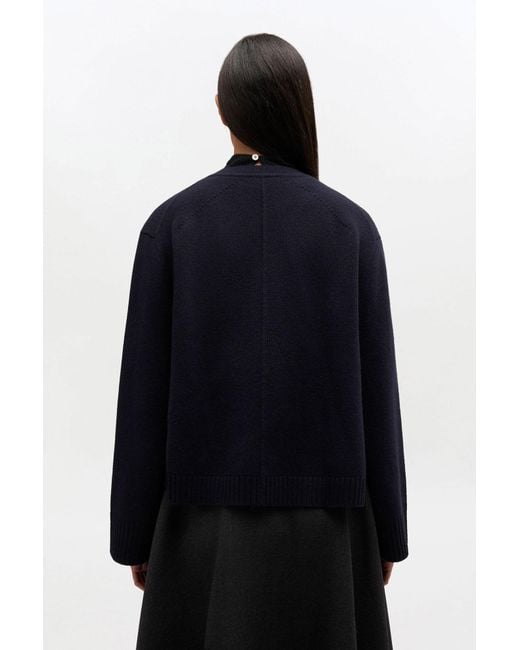 Ganni Blue Classic Wool Cardigan