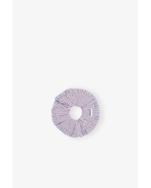Ganni Multicolor Striped Frill Scrunchie