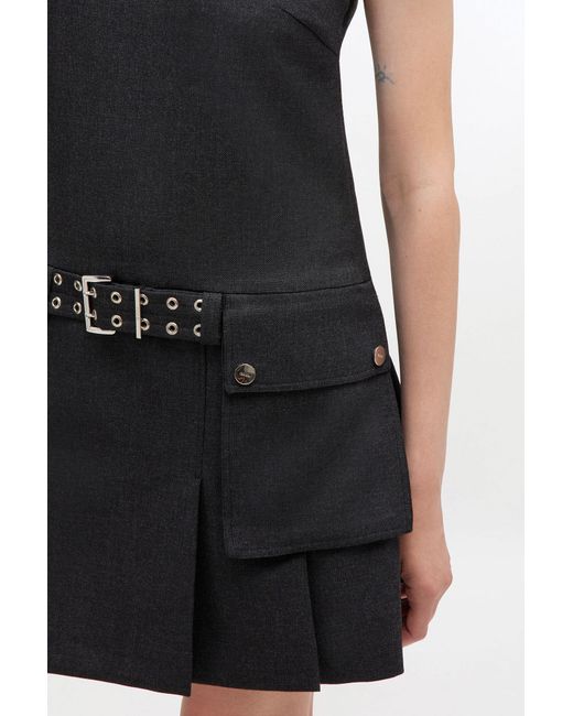 Ganni Black Wool Mini Dress