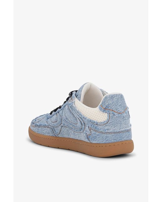 Ganni Blue 08 Denim Raw Edge Sneakers