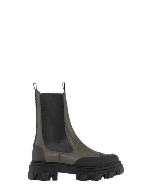 Ganni Black Mid Chelsea Boots