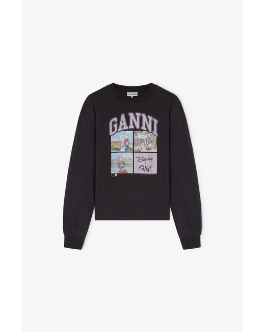 Ganni Black Daisy Duck Long-Sleeve T-Shirt