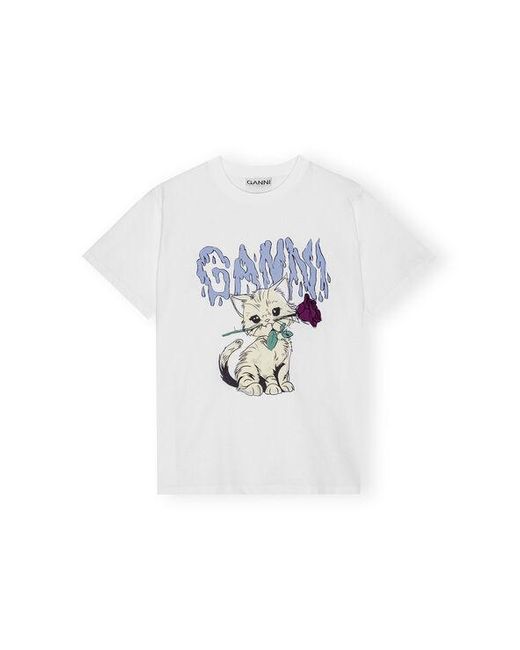 Ganni Multicolor Relaxed Cat T-shirt