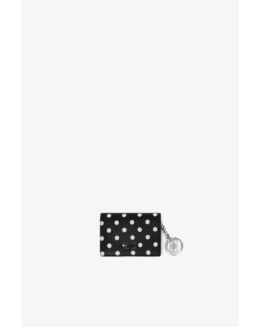 Ganni White Bou Card Holder With Flap Dots