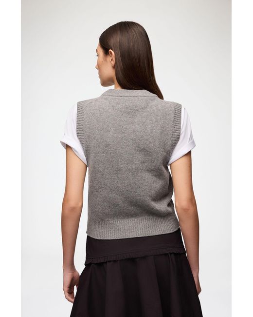 Ganni Gray Vest With Flowers