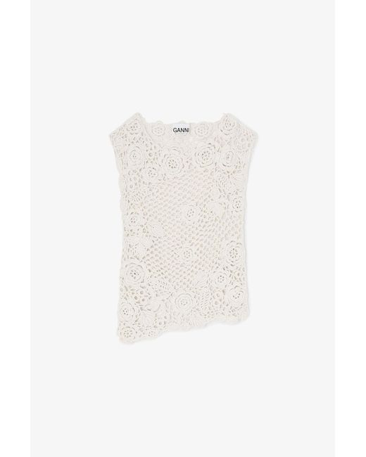 Ganni White Knit Top