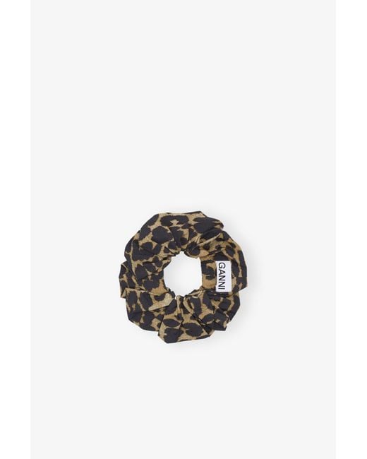 Ganni Black Cotton Scrunchie
