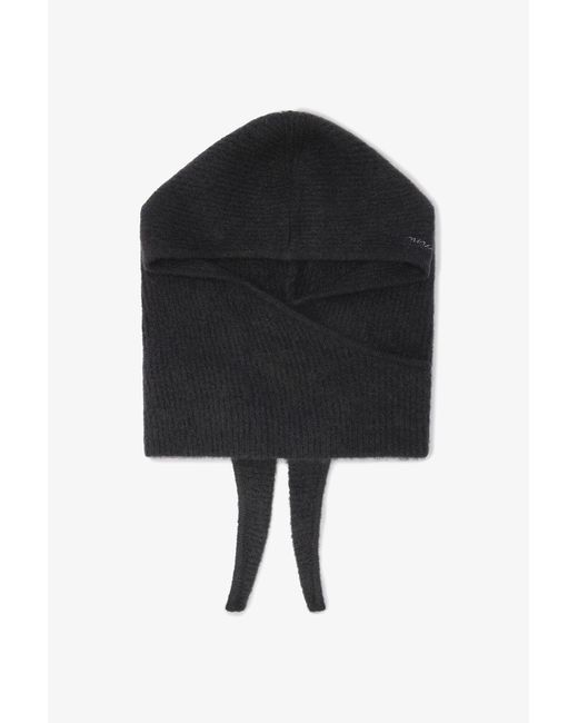 Ganni Black Soft Wool Knit Balaclava