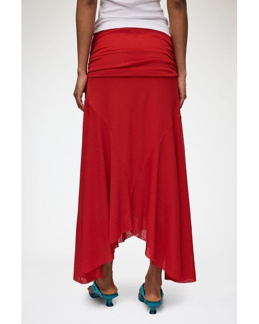 Ganni Red Long Skirt