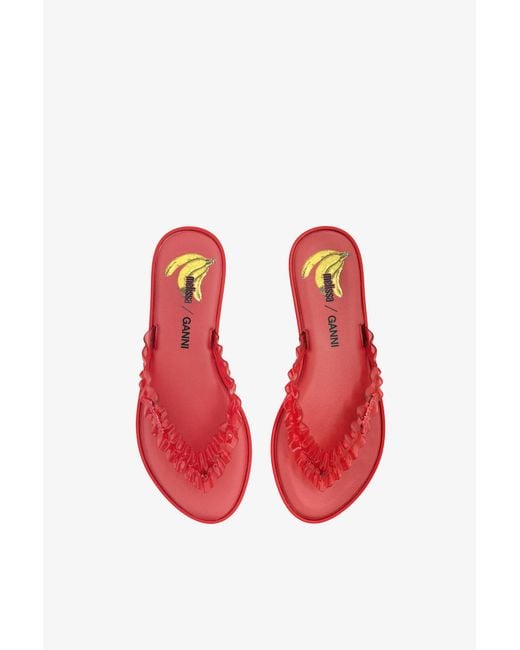 Ganni Red Melissa Flip Flop