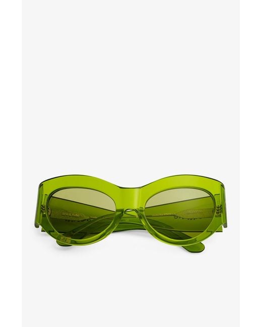 Ganni White X Ace & Tate Trixie Sunglasses
