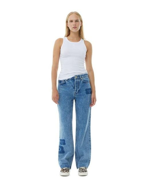 Ganni Blue Patch Izey Jeans