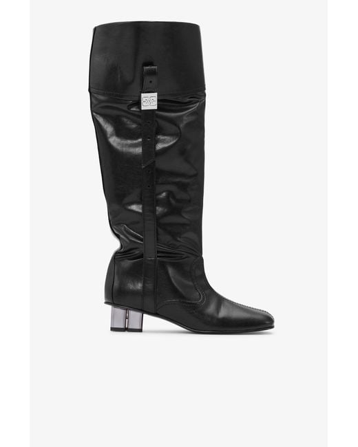 Ganni Gray Slouchy Knee Boots In