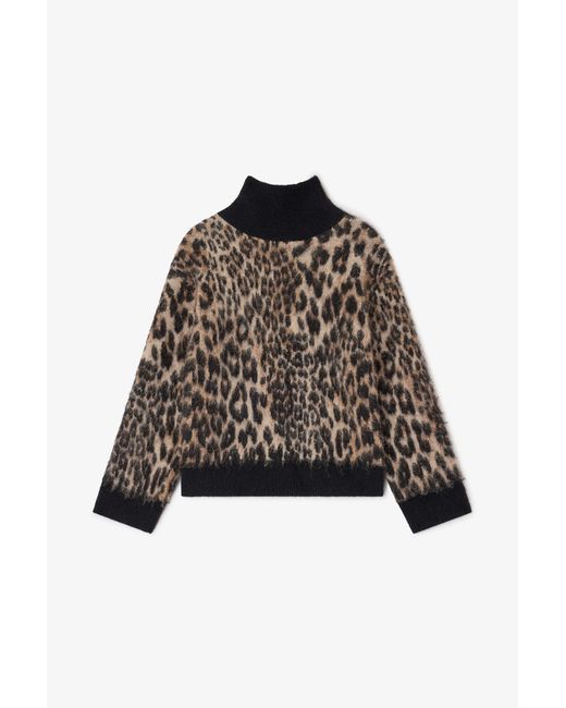 Ganni Multicolor Leopard Open Back Jumper