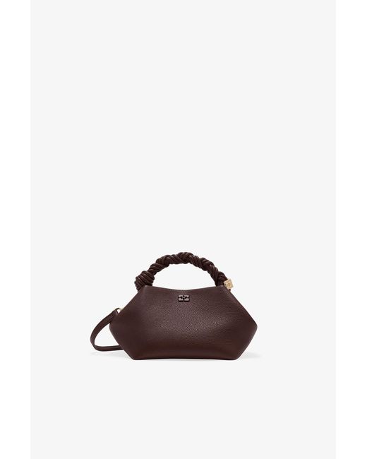 Ganni Brown Grained Small Bou Bag