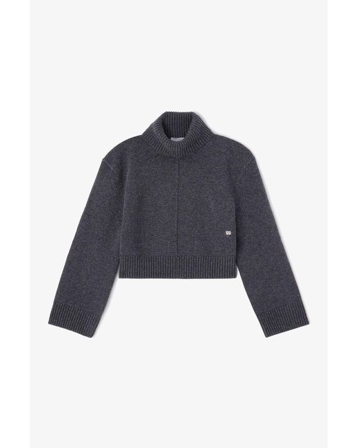 Ganni Blue Wool Turtleneck Jumper